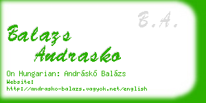 balazs andrasko business card
